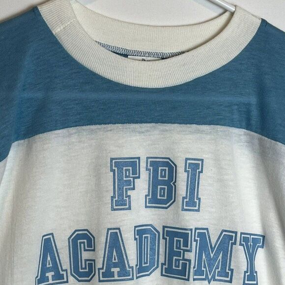 Dodger Sportswear FBI Academy Raglan Blue White Jersey T-shirt Adult Size Medium - Picture 5 of 5